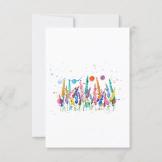 Colorful Watercolor Flowers Invitation