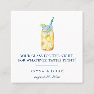 Colorful Watercolor Illustrated Drink Jar Square Business Card