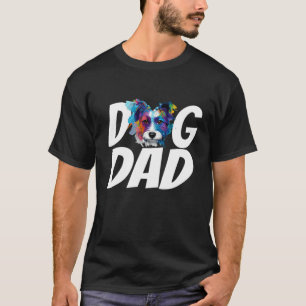 Colorful Watercolor Jack Russell Terrier Dog Dad D T-Shirt