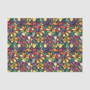 Colorful Watercolor Mosaic Stained Glass Decoupage Tissue Paper