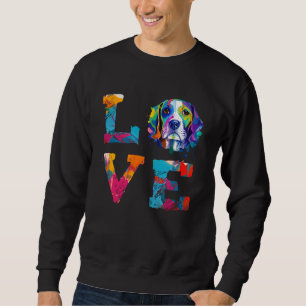 Colorful Watercolor Paint Beagle Love Dog Mom Sweatshirt