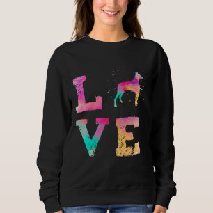 Colorful Watercolor Paint Doberman Pinscher Dog Sweatshirt