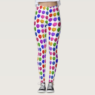 Colorful watercolor paint spots or drops leggings