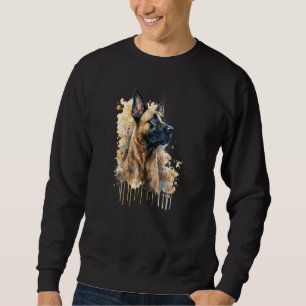 Colorful watercolor splash Belgian Malinois Sweatshirt