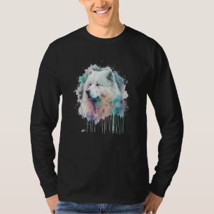 Colorful watercolor splash Samoyed T-Shirt