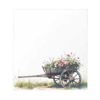 Colorful Watercolor Spring Blooms Floral Notepad