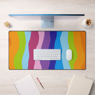 Colorful waves desk mat