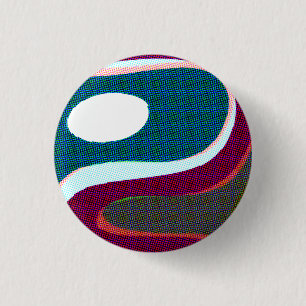 Colorful Wavy Abstract 612 3 Cm Round Badge