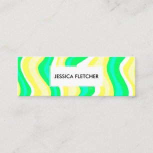 Colorful Wavy Stripes Minimalist Cool Mini Business Card