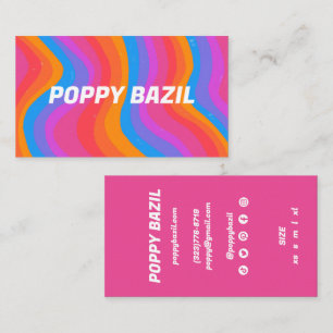 Colorful Wavy Stripes Rainbow CUSTOM Hang Tag