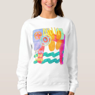 Colorful Wearable Abstract Art Sweatshirt