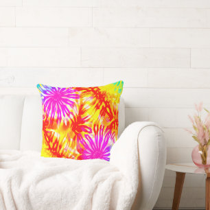 COLORFUL WEB INSPIRED DESIGN TIE-DYE  CUSHION