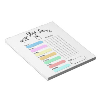 Colorful Weekly Meal Plan Notepad