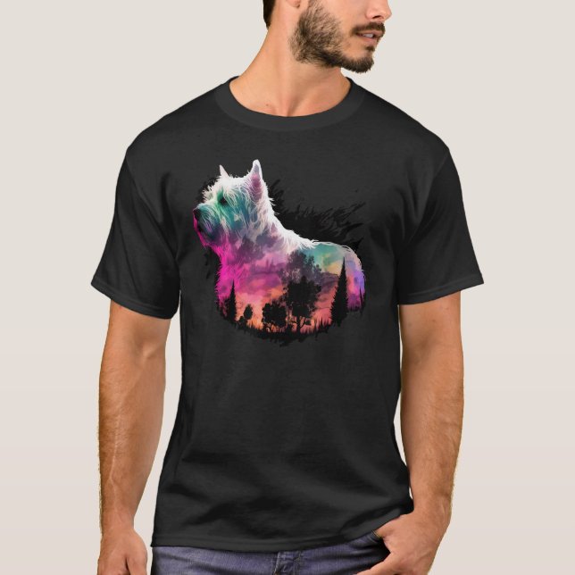 Colorful Westie Nature Highland White Terrier Refl T-Shirt (Front)