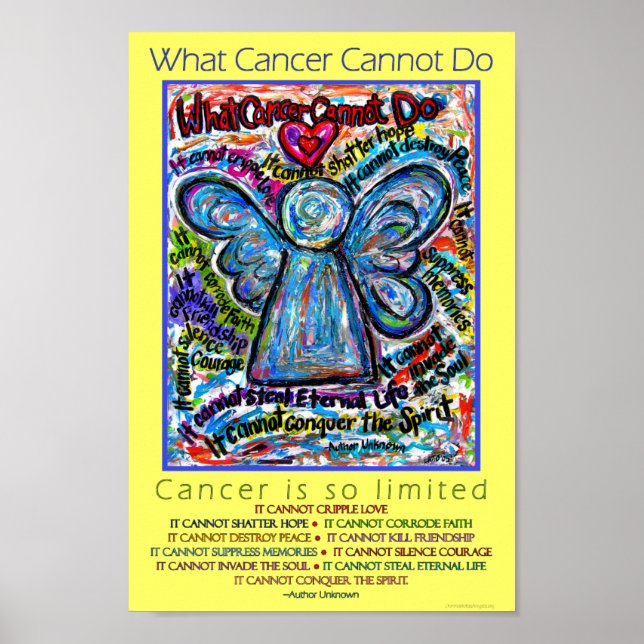 Colorful What Cancer Cannot Do Angel Poster Print (Front)
