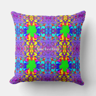 Colorful Whimsical Boho Abstract Shapes Pattern Cushion