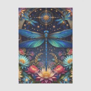 Colorful Whimsical Boho Dragonfly Decoupage Tissue Paper