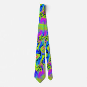 COLORFUL WHIMSICAL FLOWERS TIE