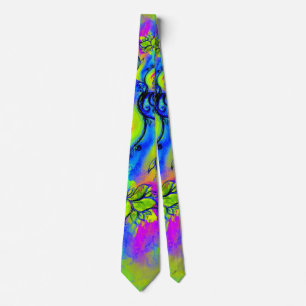 COLORFUL WHIMSICAL FLOWERS TIE