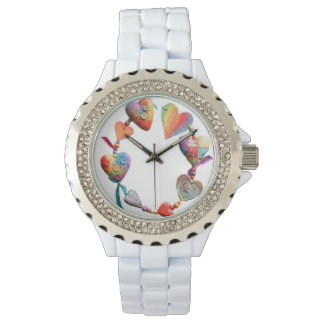 Colorful Whimsical Hearts Watch