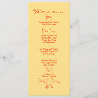 Colorful Whimsical Vintage Handwritten Style  Menu