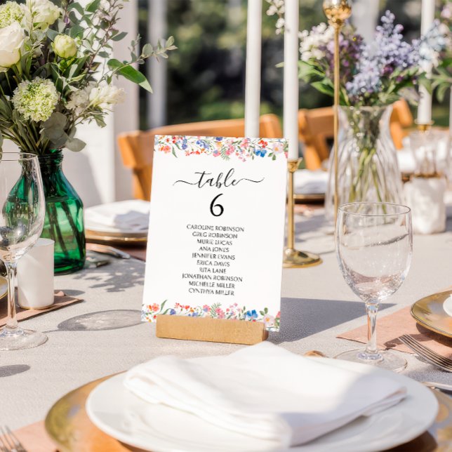 Colorful Whimsical Wildflower Wedding Table Number (Creator Uploaded)
