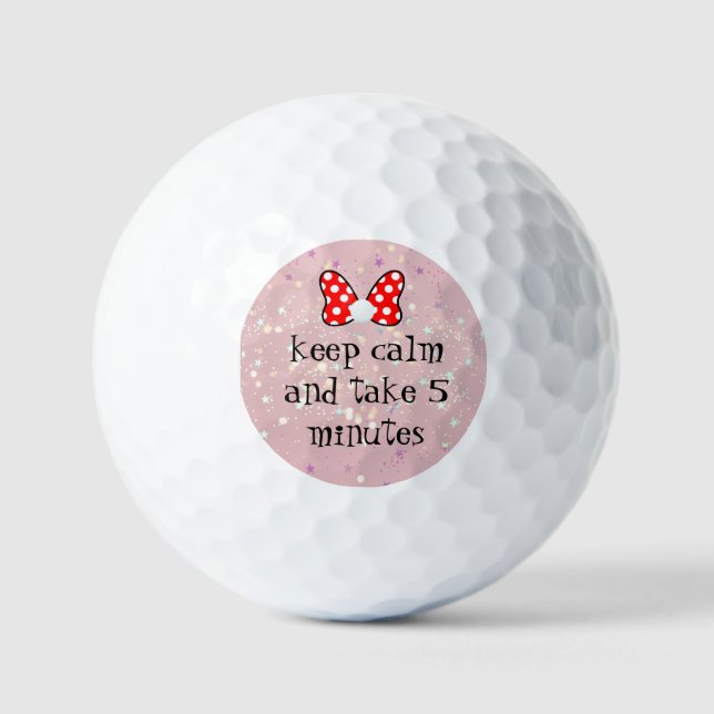 Colorful White and Red Ribbon Golf Balls (Front)
