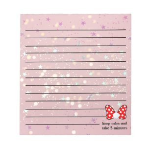 Colorful White and Red Ribbon Notepad