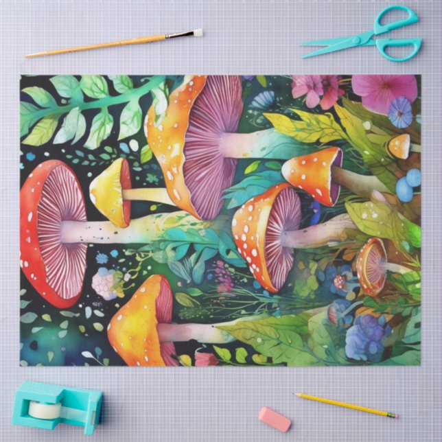Colorful Wild MushroomsTissue Paper (Craft)