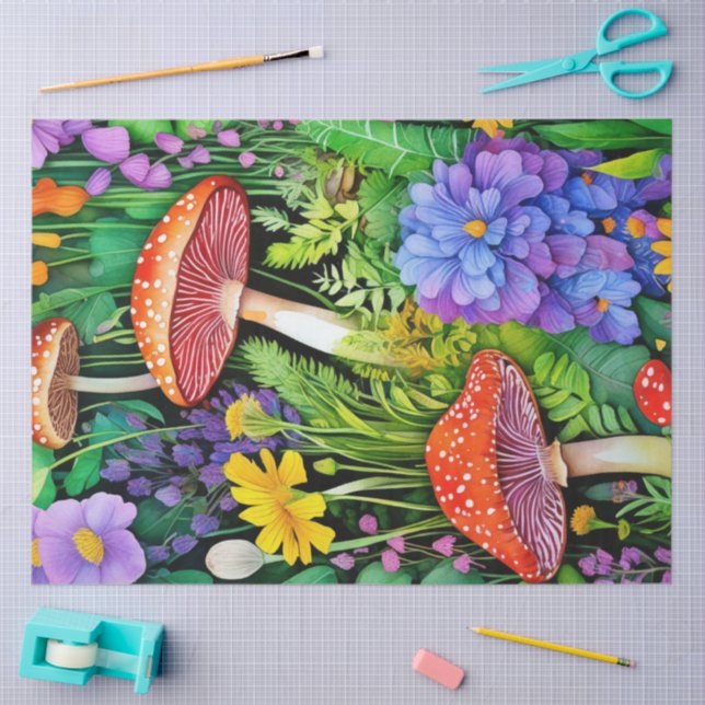 Colorful Wild MushroomsTissue Paper (Craft)
