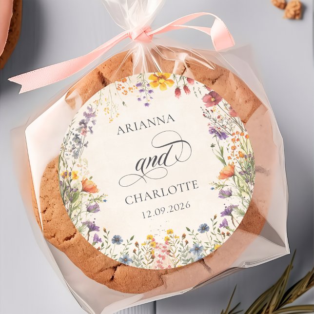 Colorful Wildflower Botanical Wedding Sticker (Creator Uploaded)