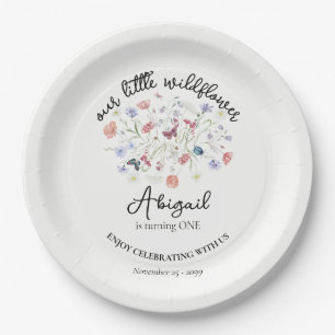 Colorful Wildflower Centerpiece 1st Birthday Party Paper Plate