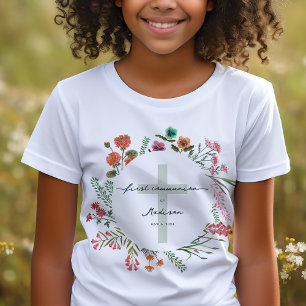 Colorful Wildflower First Holy Communion T-Shirt