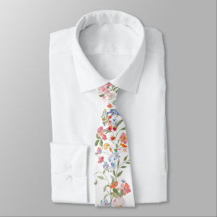 Colorful Wildflower Floral Wedding Groomsmen Gift Tie
