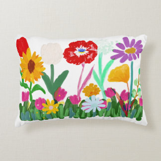 Colorful Wildflower Garden on shoulder Decorative Cushion