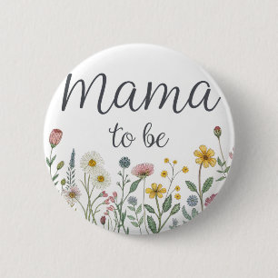Colorful Wildflower Mama To Be Floral Baby Shower 6 Cm Round Badge