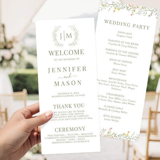 Colorful Wildflower Meadow Flower Wedding Programs (Creator Uploaded)