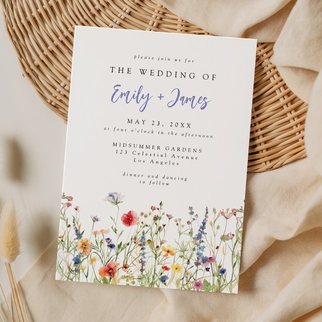 Colorful Wildflower Wedding Invitation (Creator Uploaded)