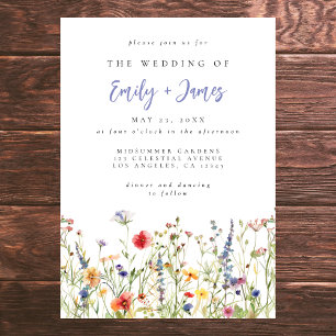 Colorful Wildflower Wedding Invitation