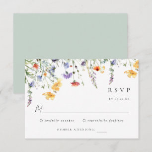 Colorful Wildflower Wedding RSVP Card