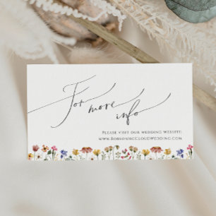 Colorful Wildflower Wedding Website Enclosure Card