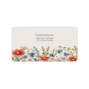 Colorful Wildflowers Address Label