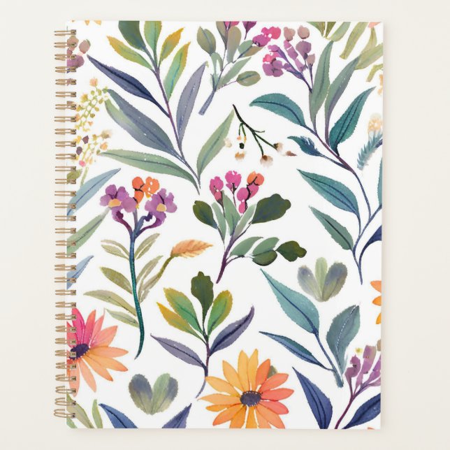 Colorful Wildflowers | Beautiful Floral Watercolor Planner (Front)