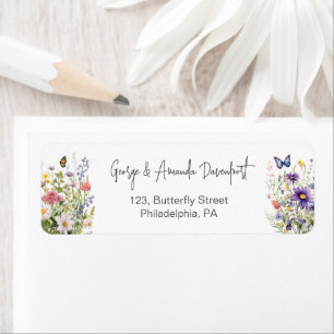 Colorful Wildflowers Return address label