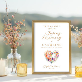 Colorful Wildflowers Wedding Memorial Table Poster