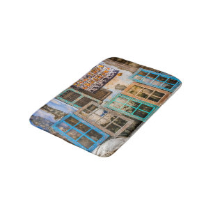 Colorful window frames bath mat