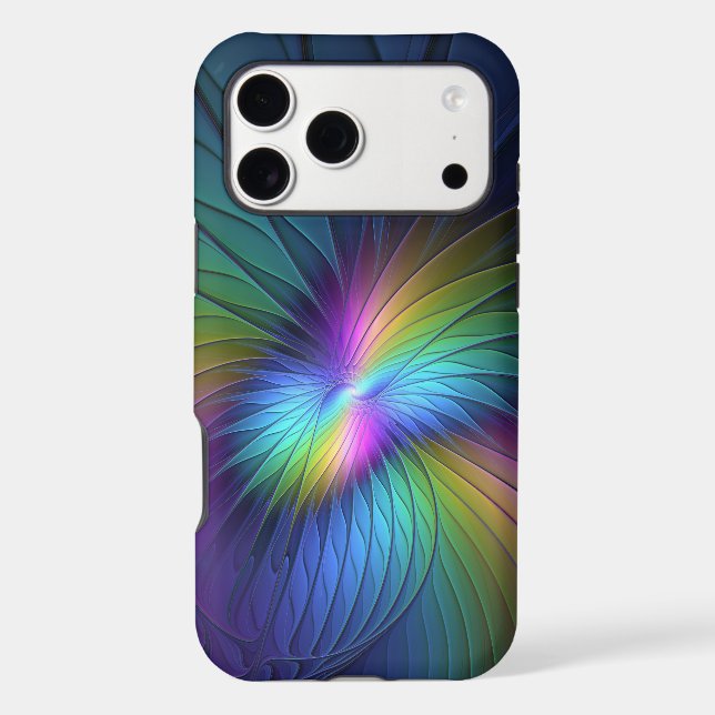 Colorful With Blue Modern Abstract Fractal Art (Back)