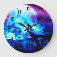 Colorful wolf howling
