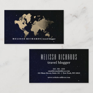 Colorful World Map Travel Blog Business Card