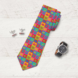 Colorful XOXO Kissing Lips Tie
